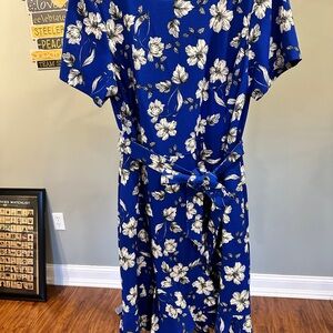 Calvin Klein Blue Floral Midi Dress